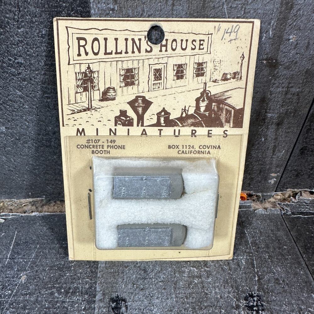 Rollin's House Miniatures HO #107-149 Concrete Phone Booth